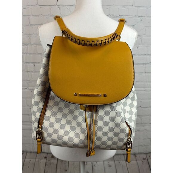 MKF COLLECTION Kimberly Circular Print Backpack by Mia K. vegan leather NWOT - Picture 1 of 9